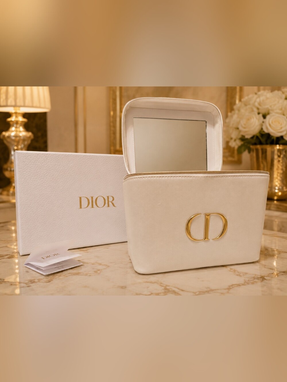 Authentic DIOR Luxury Cosmetic Train Case  – White With Gold Hardware - NWT - Picture 2 of 10
